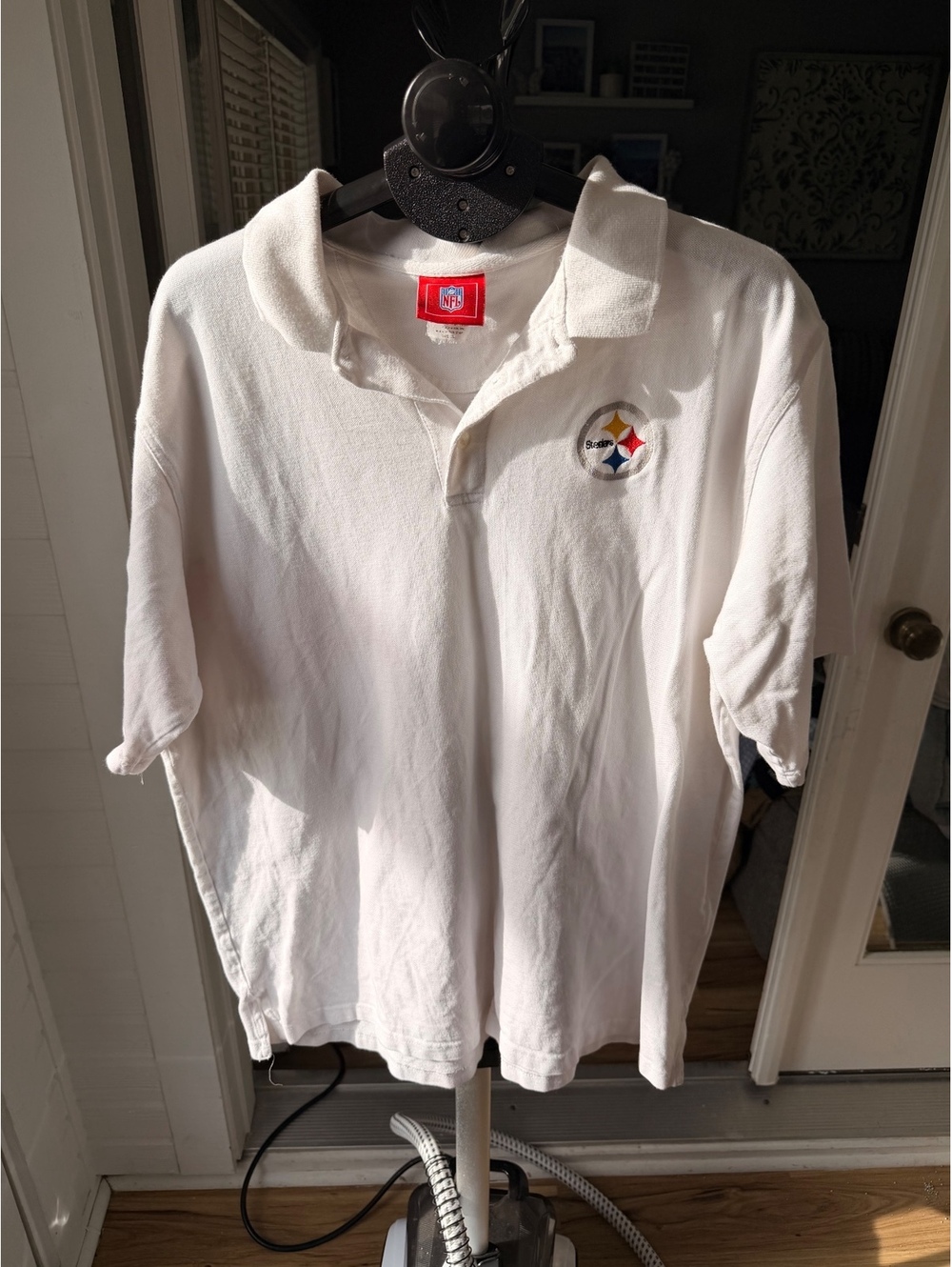 NFL Pittsburgh Steelers Men's Polo Shirt Size 2XL White